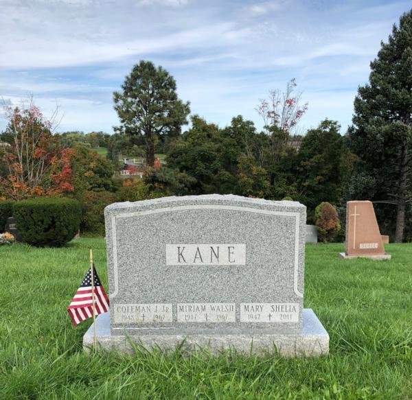 Headstone of Coleman John Kane Jr.