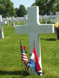 Back of headstone — Harold Gay Gardner