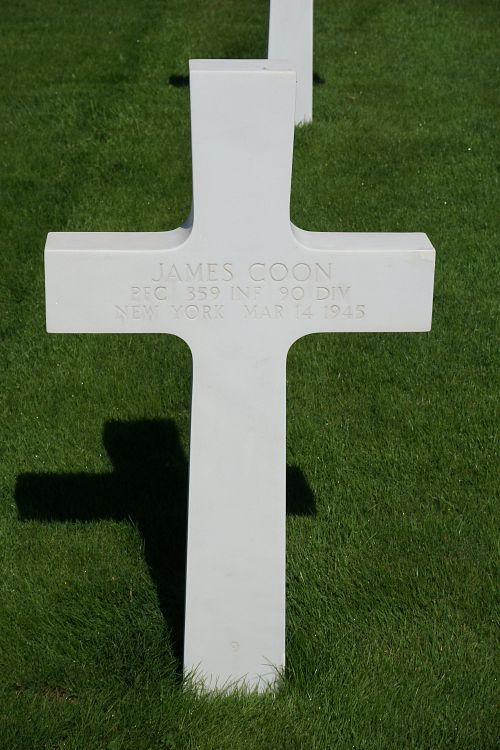 Back of headstone — James John Coon