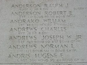 Headstone shared by 6 interments, including Ralph J Anderson