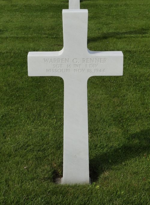 Back of headstone — Warren Glenn Renner