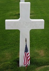 Back of headstone — John Edward Smortz
