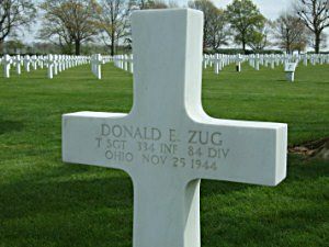 Back of headstone — Donald Edgar Zug