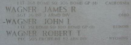 Back of headstone — John Lewis Wagner