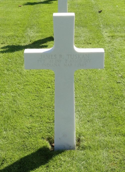 Back of headstone — James Robert Tuskan