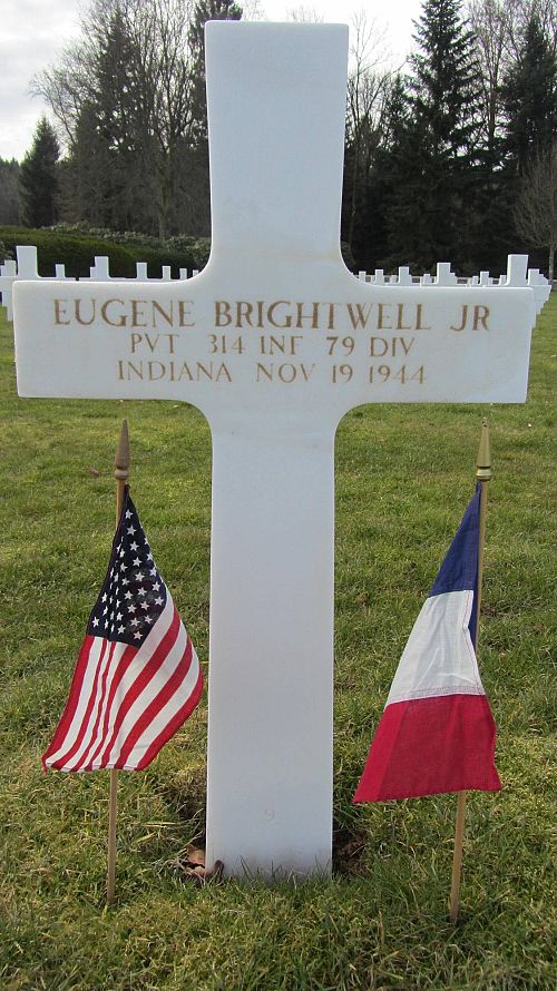 Back of headstone — Eugene Brightwell