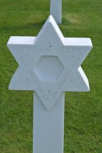 Back of headstone — Hyman Adler