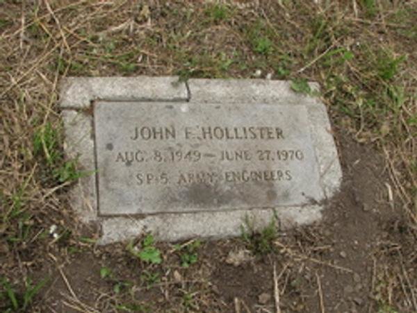 Headstone of John Frederick Hollister