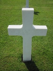 Back of headstone — Arthur Aaron Hutchins