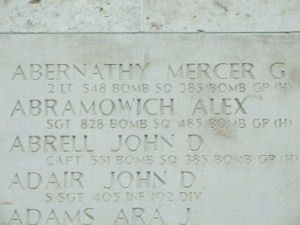 Headstone shared by 3 interments, including Mercer Greene Abernathy