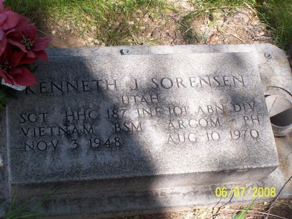 Headstone of Kenneth Jay Sorensen