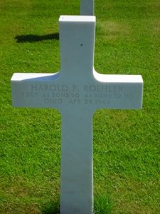 Back of headstone — Harold Frank Koehler