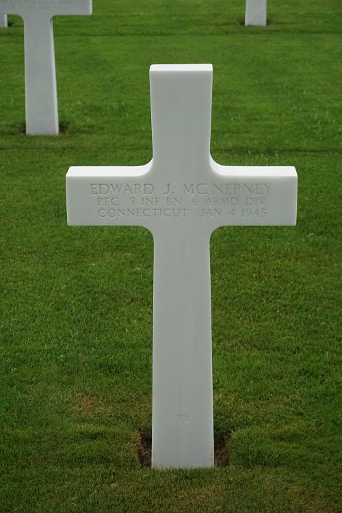 Back of headstone — Edward James McNerney