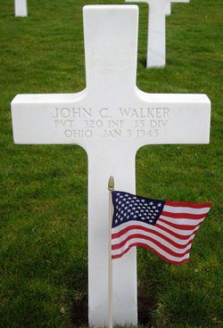 Back of headstone — John Cleve Walker