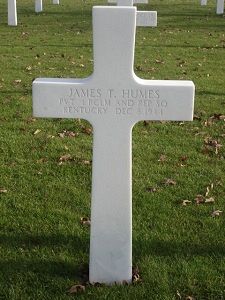 Back of headstone — James T Humes