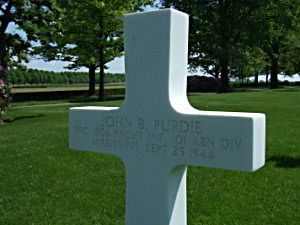Back of headstone — John Barclay Purdie