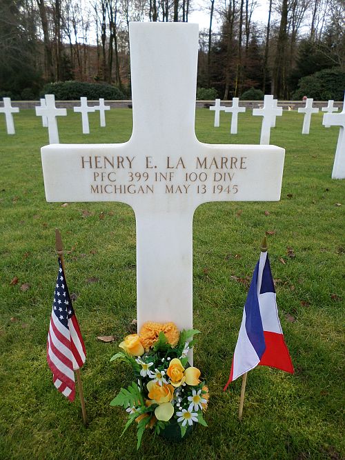 Back of headstone — Henry Edward La Marre