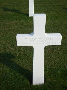 Back of headstone — William Wesley Peifer