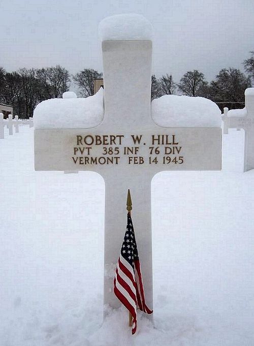 Back of headstone — Robert W Hill