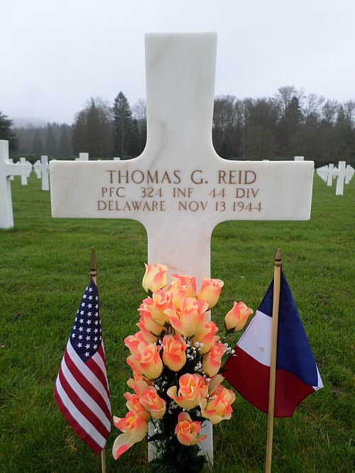 Back of headstone — Thomas George Reid