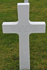 Back of headstone — Cecil Dalton Owens