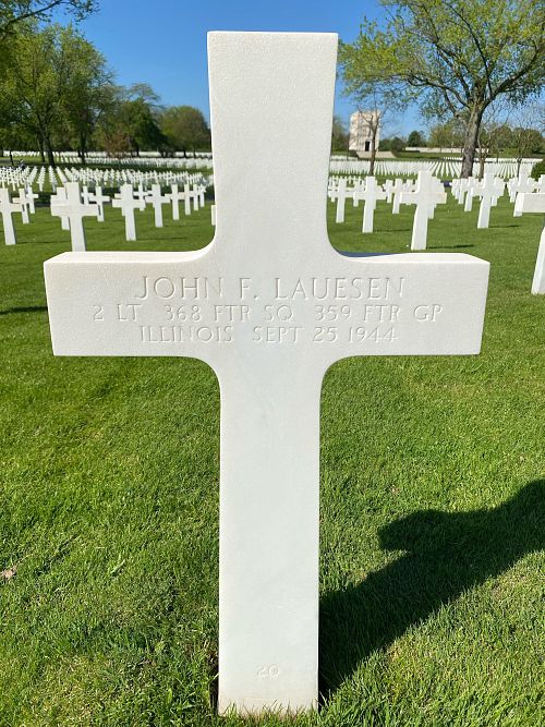 Back of headstone — John F Lauesen