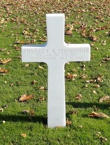 Back of headstone — Charles E B Stackhouse