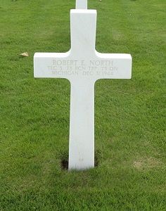 Back of headstone — Robert Eugene North