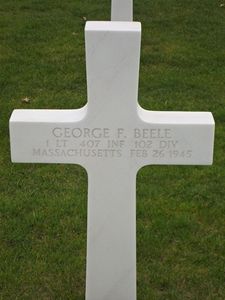 Back of headstone — George Francis Beele