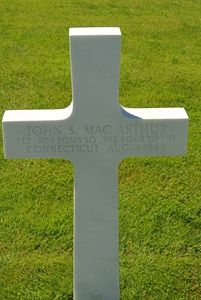 Back of headstone — John S Mac Arthur