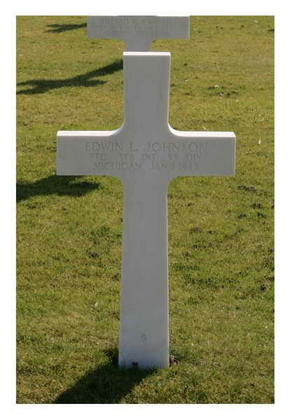 Back of headstone — Edwin L Johnson