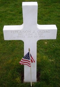Back of headstone — Ferguson James Oldag