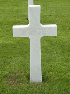 Back of headstone — Benjamin Franklin King