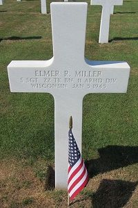 Back of headstone — Elmer Robert Miller
