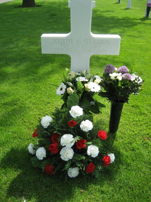 Back of headstone — Joseph Anthony Glassen