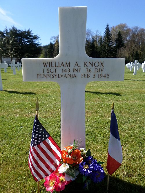Back of headstone — William Andrew Knox