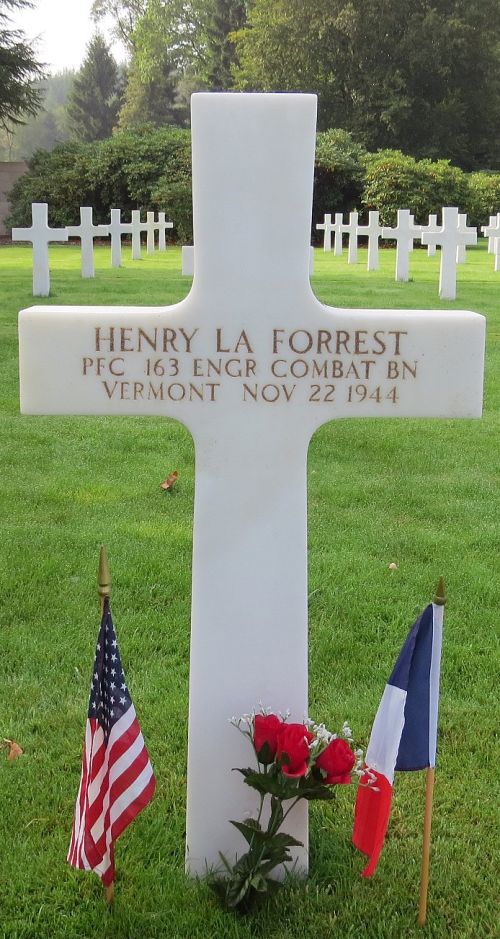 Back of headstone — Henry Francis La Forrest