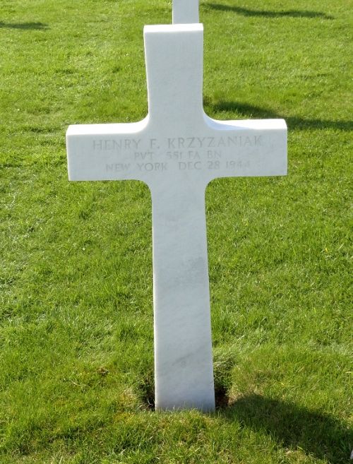 Back of headstone — Henry F Krzyzaniak