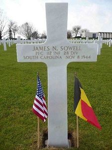 Back of headstone — James Nelson Sowell