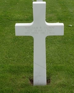 Back of headstone — William Francis Dunn