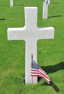 Back of headstone — Benigno G Salazar