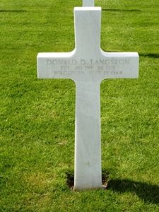 Back of headstone — Donald Dean Langston