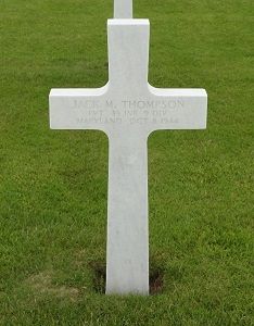 Back of headstone — Jack Maitland Thompson