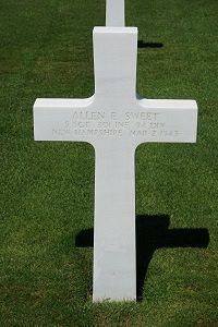 Back of headstone — Allen Edward Sweet