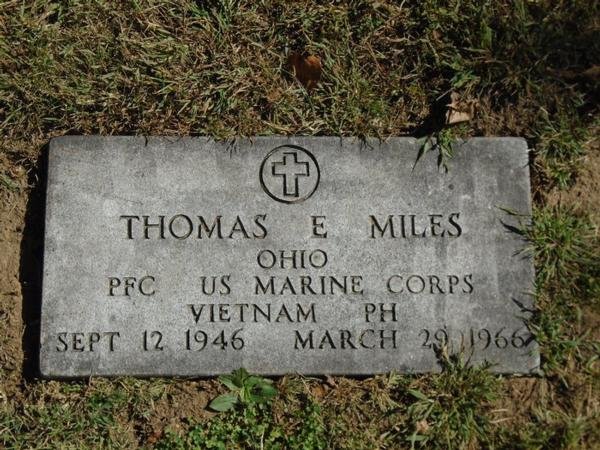 Headstone of Thomas Edward Miles