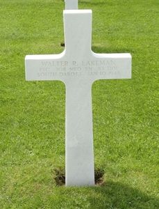 Back of headstone — Walter Raymond Lakeman