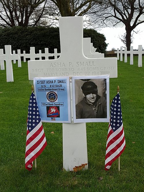 Back of headstone — Asha Parker Small