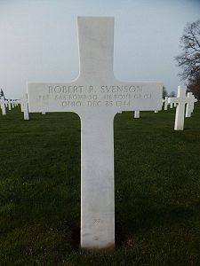 Back of headstone — Robert Ross Svenson