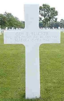 Back of headstone — Guy Edward Belcher