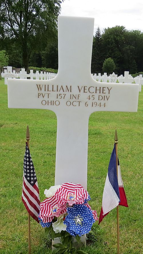 Back of headstone — William Vechey